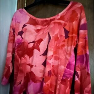 Talbots Floral Cross Back Top